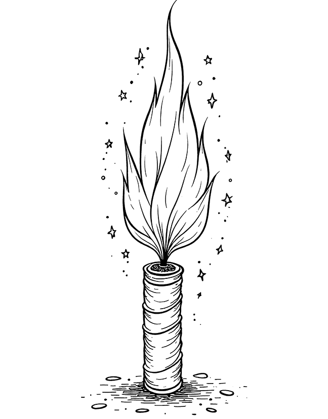 Diwali fire crackers coloring page